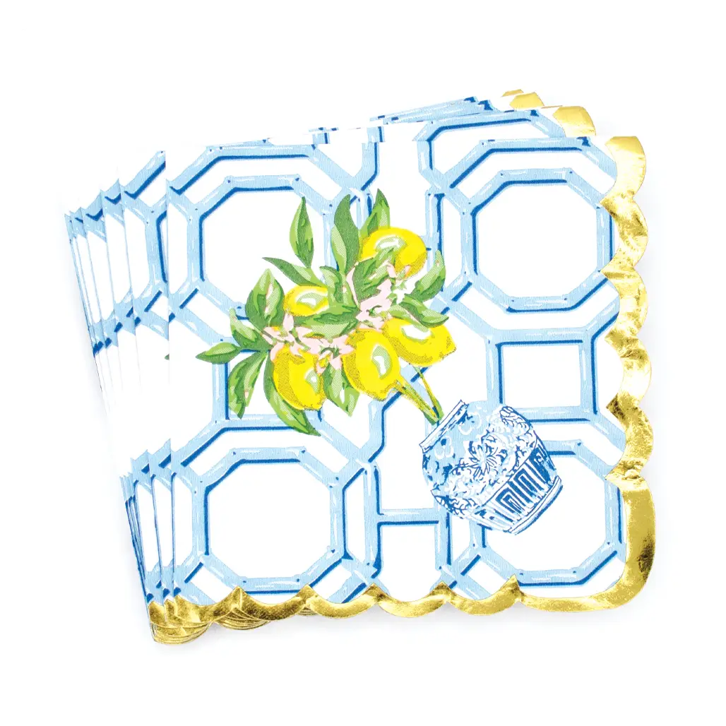 Lemon Ginger Paper Cocktail/Beverage Napkin