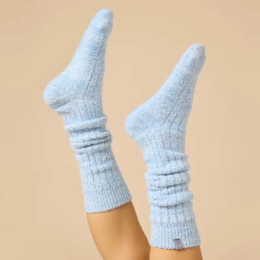 Heather Sky Blue Slouchy Marshmallow Socks