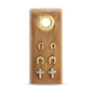 Gold Horseshoe & Cross Studs On Velvet Tag