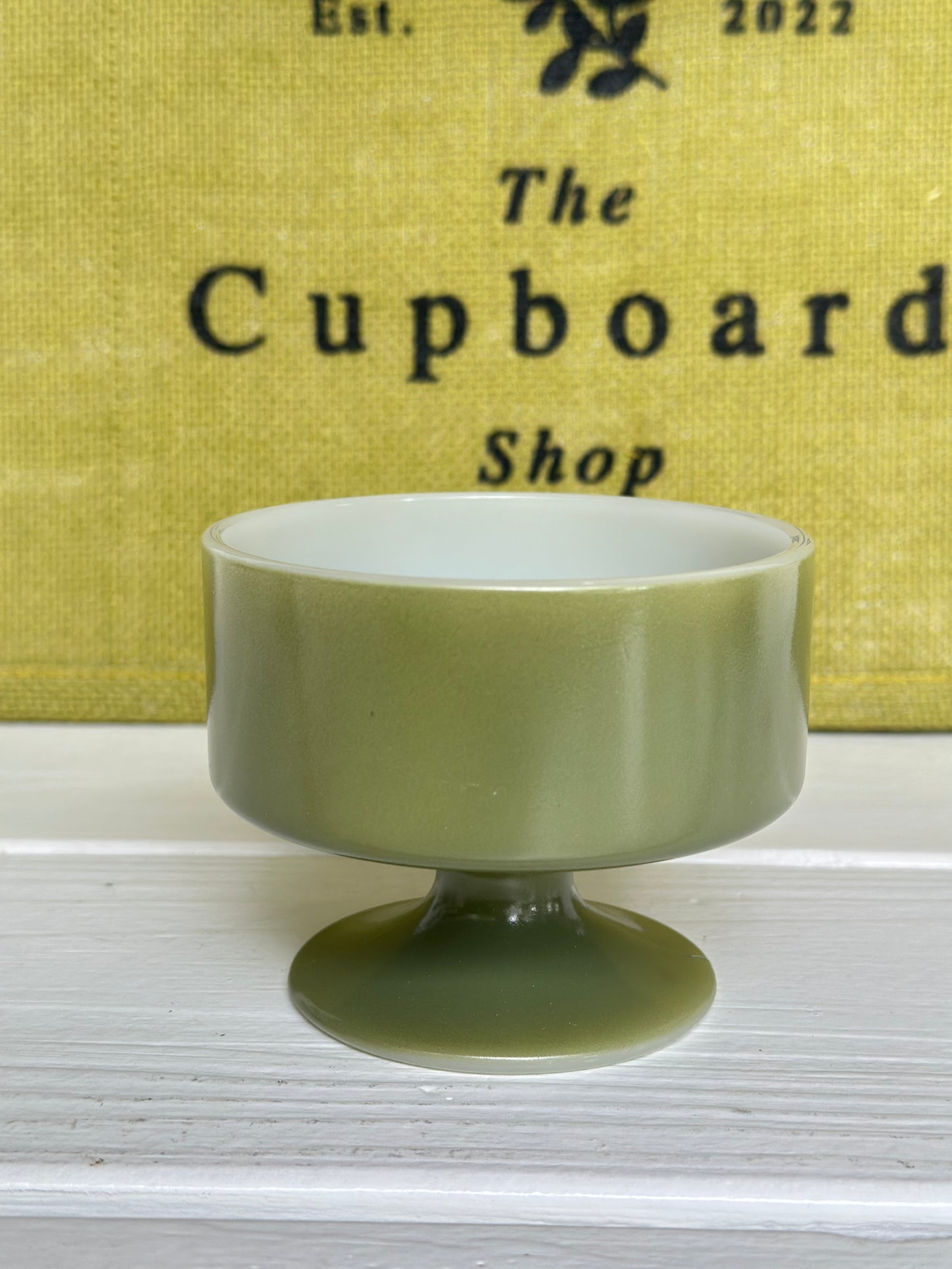Vintage Green Federal Glass Footed Dessert/Sherbet Cup