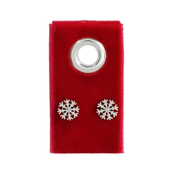 Silver Snowflake Studs On Velvet Tag