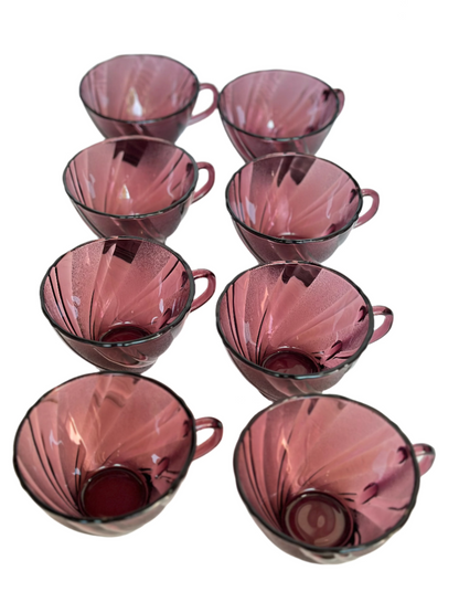 Vintage Rivage Amethyst Glass Dinnerware Set, 39 Pieces