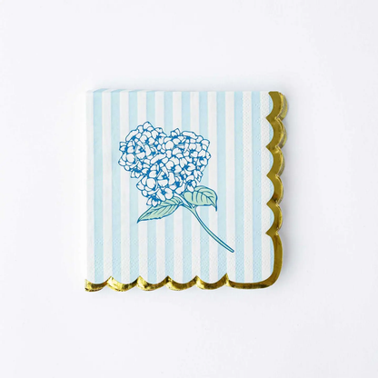 Hydrangea Stem Paper Cocktail/Beverage Napkin