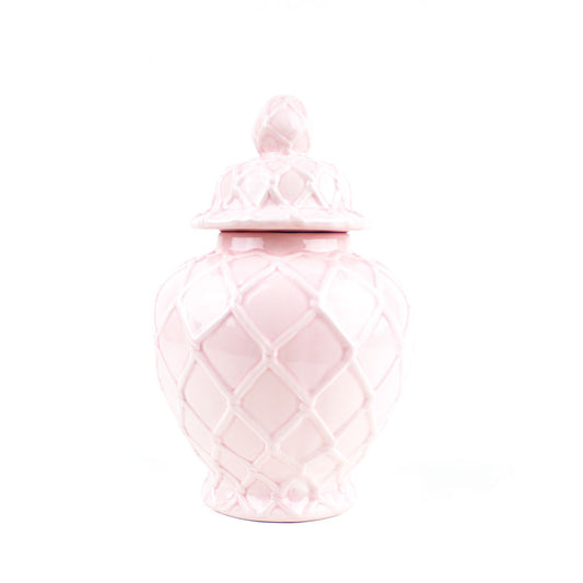 Pink Textured Large Ginger Jar