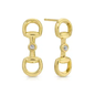 Gold Horsebit Drop Earrings