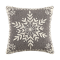 Grey Winter Snow Square Hook Pillow