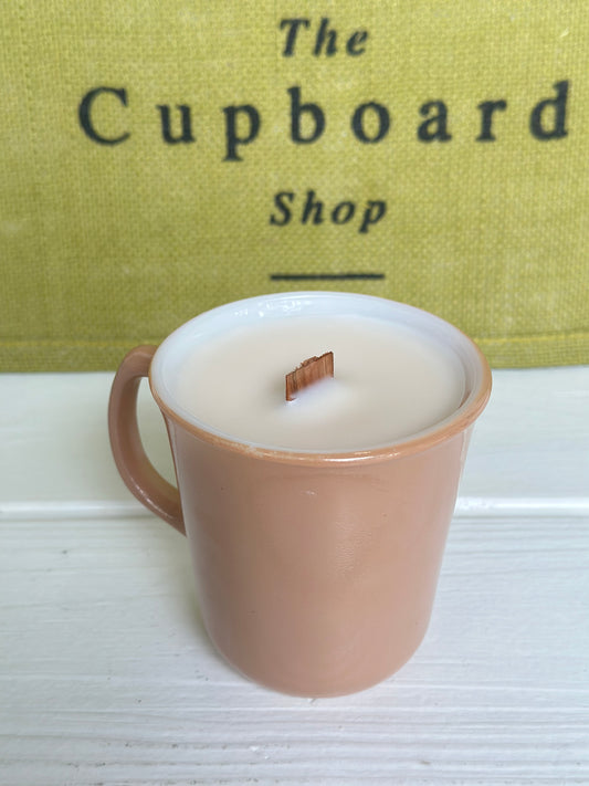 Vintage Light Brown Corelle Corningware Mug w/ Candle