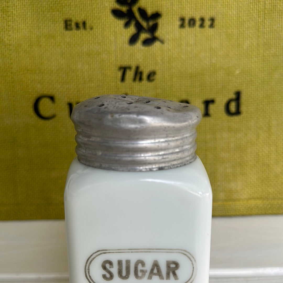 Vintage White Milk Glass Sugar Shaker 5" Tall