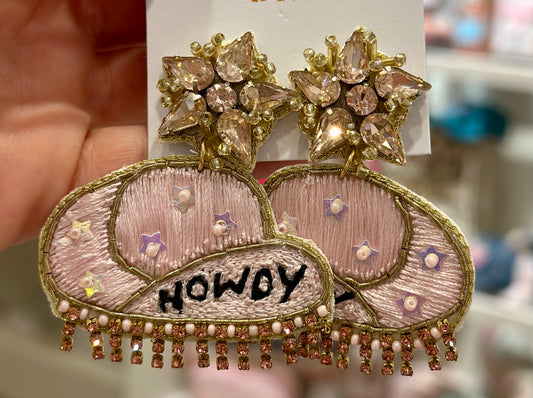 Howdy Cowgirl Hat Earrings