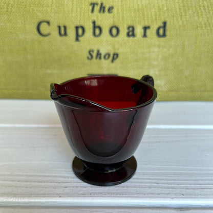 Vintage Anchor Hocking Footed Creamer Ruby Depression Glass