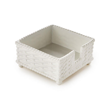 Basketweave Ceramic Cocktail Napkin Holder