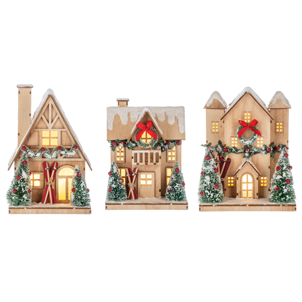 LED Light Up Winter Cabin Figurine (*Multiple Styles*)