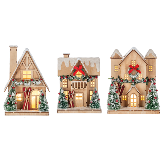 LED Light Up Winter Cabin Figurine (*Multiple Styles*)