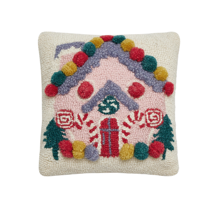 Small Pink House Hook Pillow