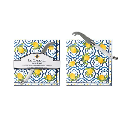 Palermo Cocktail Napkins & Cheese Knife Gift Set