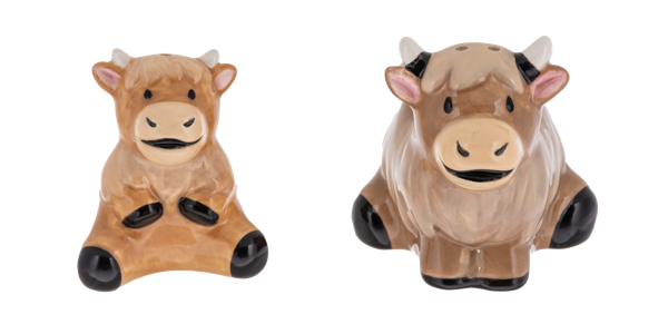 Highland Cow Stacking Salt & Pepper Shakers
