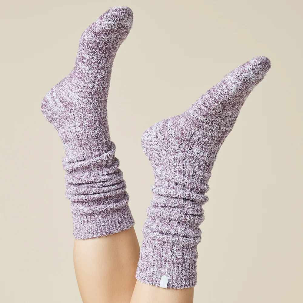 Heather Driftwood Slouchy Marshmallow Socks