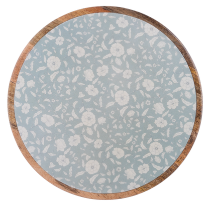 Vintage Light Blue Floral Pattern Lazy Susan