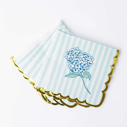 Hydrangea Stem Paper Cocktail/Beverage Napkin