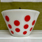 Vintage Fire-King Ivory & Red Dots Mixing Bowls