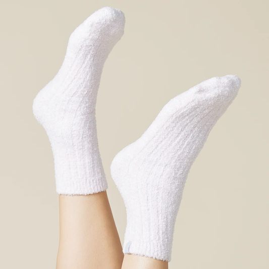 Heather Blush Pink Marshmallow Crew Socks