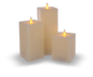 Square Ivory LED Wax Pillar Candle (3x6)
