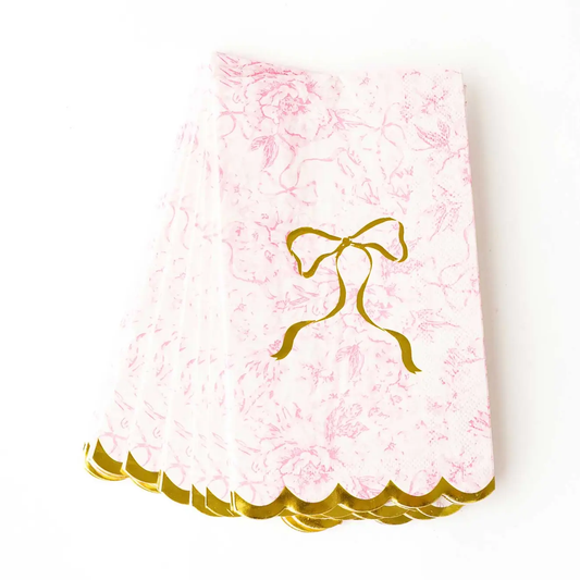 Pink Bow Toile Paper Guest Towel