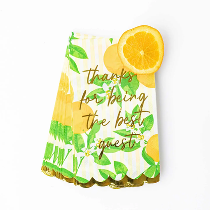 Orange Blossom Paper Guest Towel, Thanks For Being The Best Guest