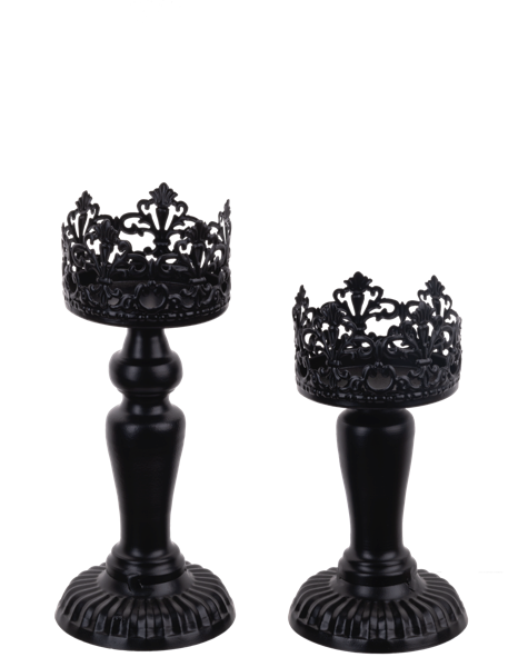 Black Scroll Pillar Holder (*Multiple Sizes*)