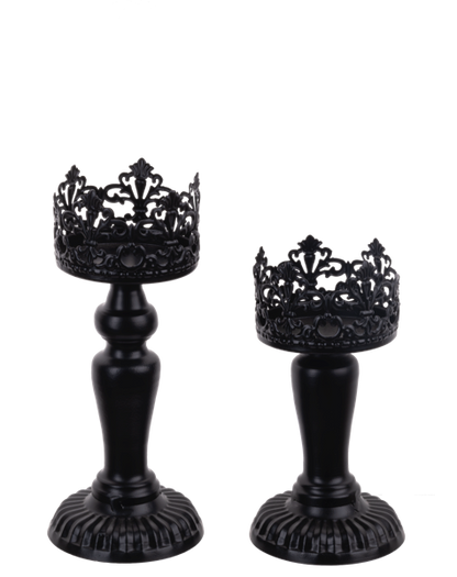 Black Scroll Pillar Holder (*Multiple Sizes*)