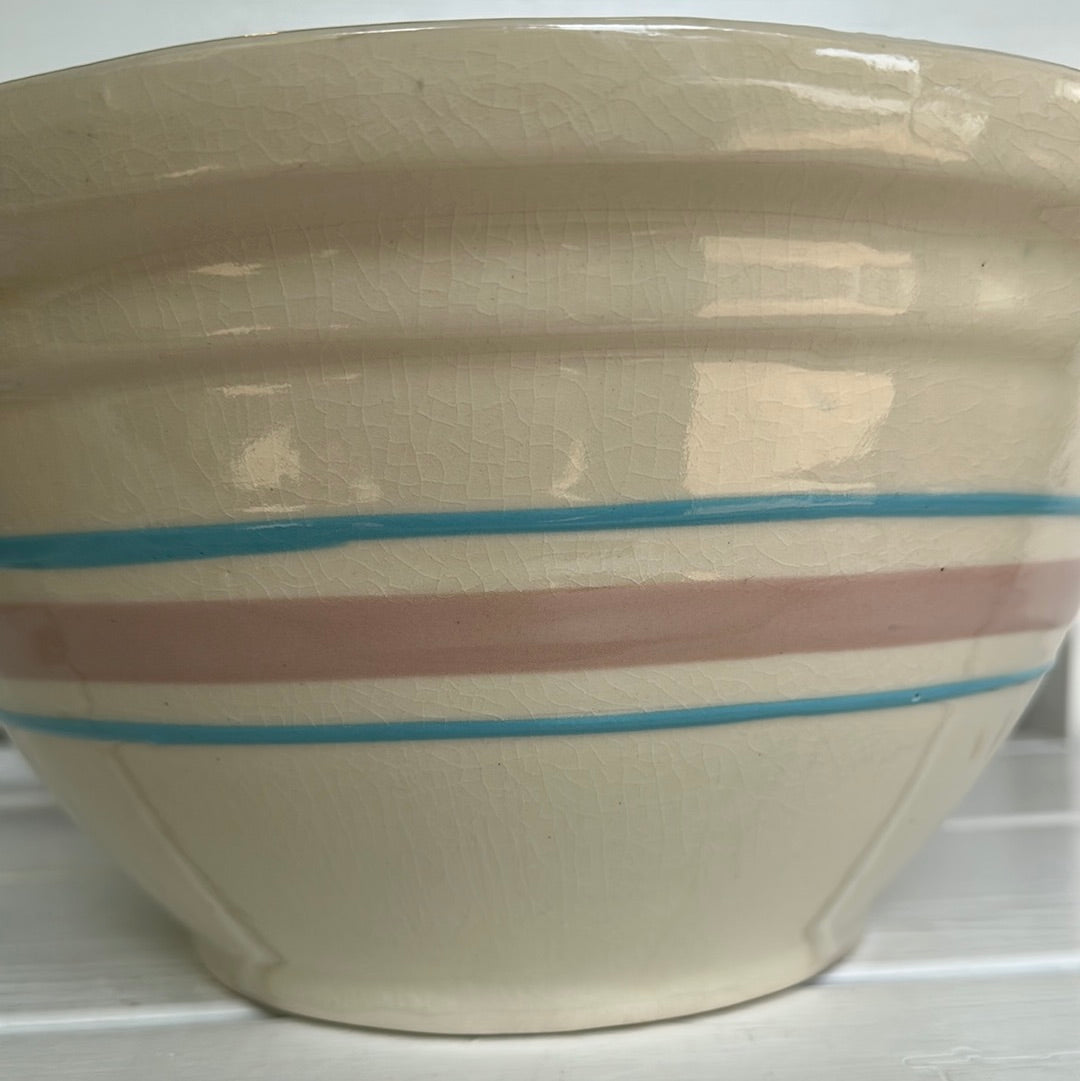 Vintage McCoy Striped 12 1/2 Large Mixing Bowl