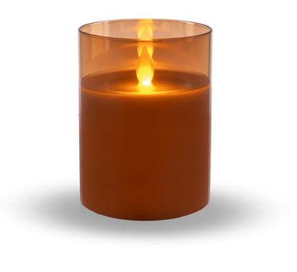 Flameless LED Candle in Gold Glass (4x3)