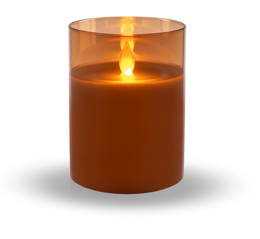 Flameless LED Candle in Gold Glass (4x3)