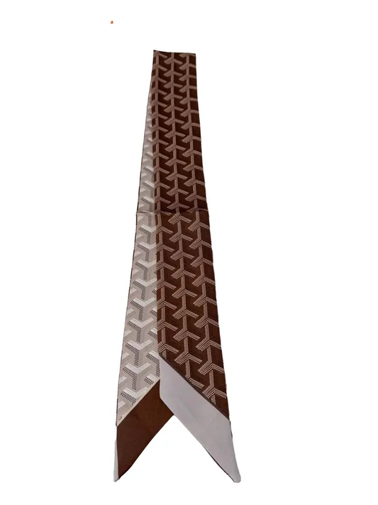 Brown Herringbone Scarf Necklace