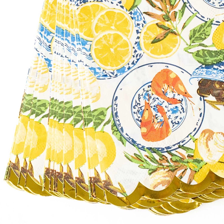 Lemon Santorini Paper Guest Towel