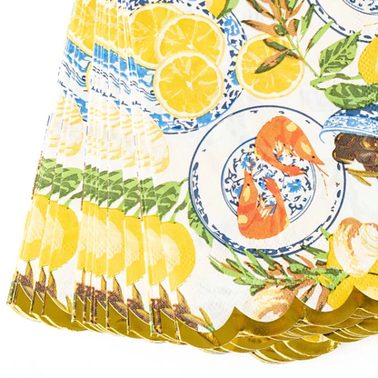 Lemon Santorini Paper Guest Towel