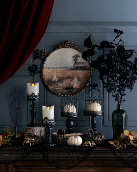 Black Scroll Pillar Holder (*Multiple Sizes*)