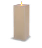 Square Ivory LED Wax Pillar Candle (8x3)