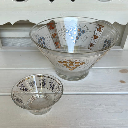 Vintage Anchor Hocking 1950s Chip & Dip Bowl Set