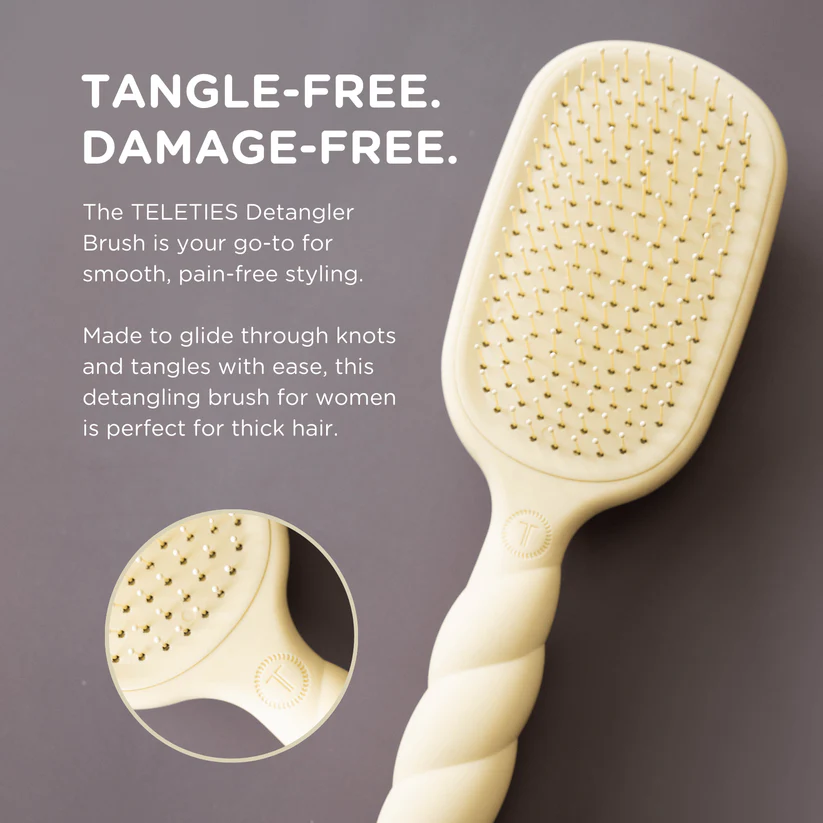 Teleties Detangler Hair Brush for Thick Hair – Tan