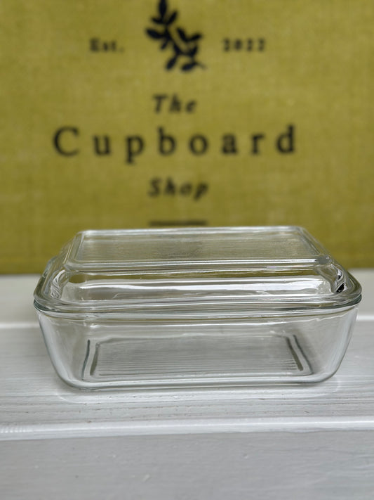 Vintage ARC France Ribbed Lidded Glass Refrigerator Box