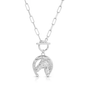 Silver Bold Horseshoe Pendant Toggle Necklace