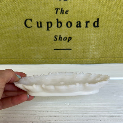 Vintage 1800 Opaque Milk Glass Ash Tray/ Soap Dish