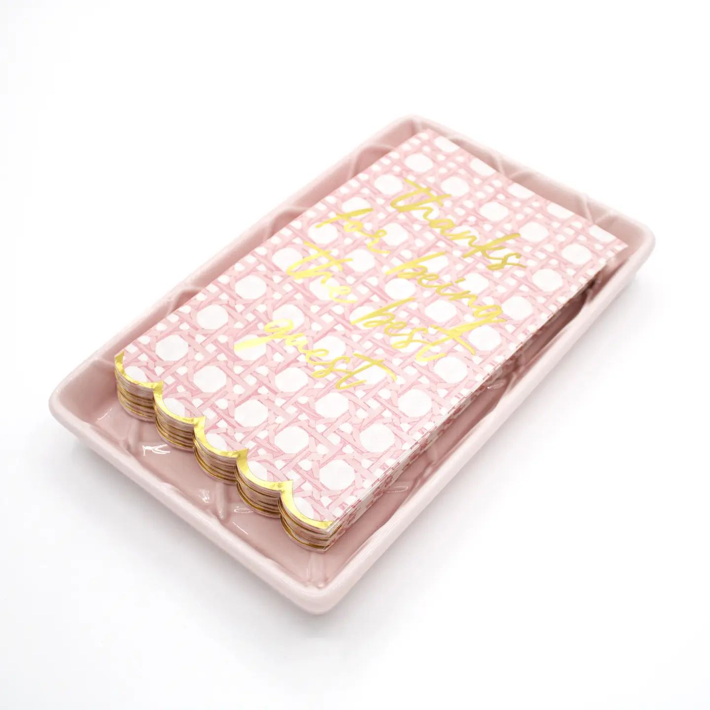 Pink Textured Guest Towel Tray