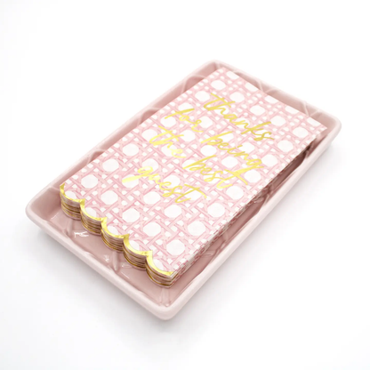 Pink Textured Guest Towel Tray