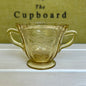 Vintage 1930 Yellow Depression Glass Sugar Bowl Style 2