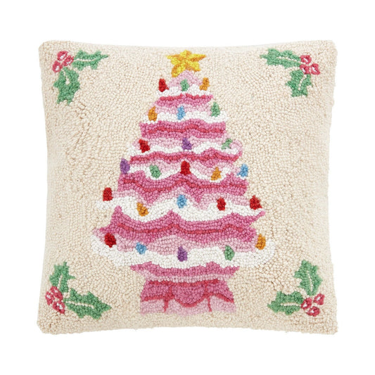 Pink Vintage Tree Hook Pillow