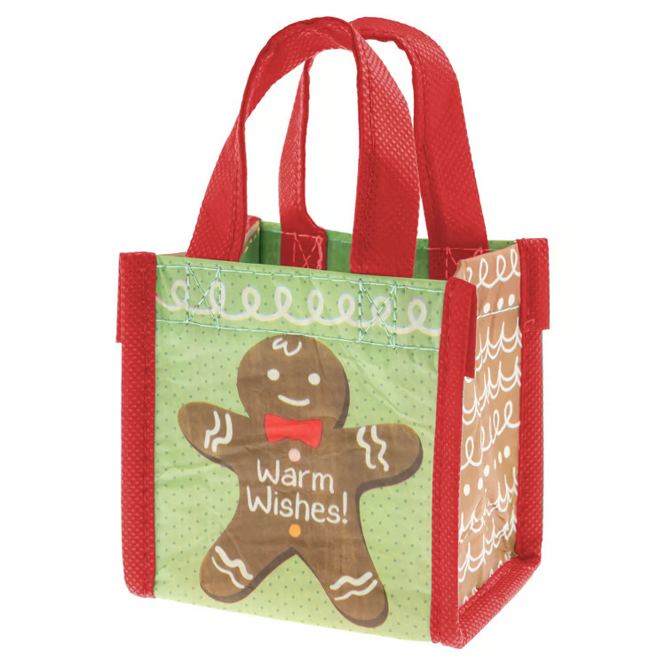 Gingerbread Holiday Recycled Tiny Gift Bag