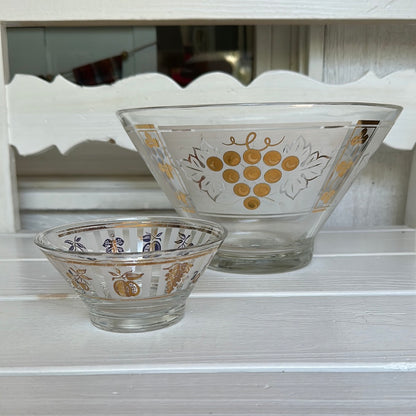 Vintage Anchor Hocking 1950s Chip & Dip Bowl Set