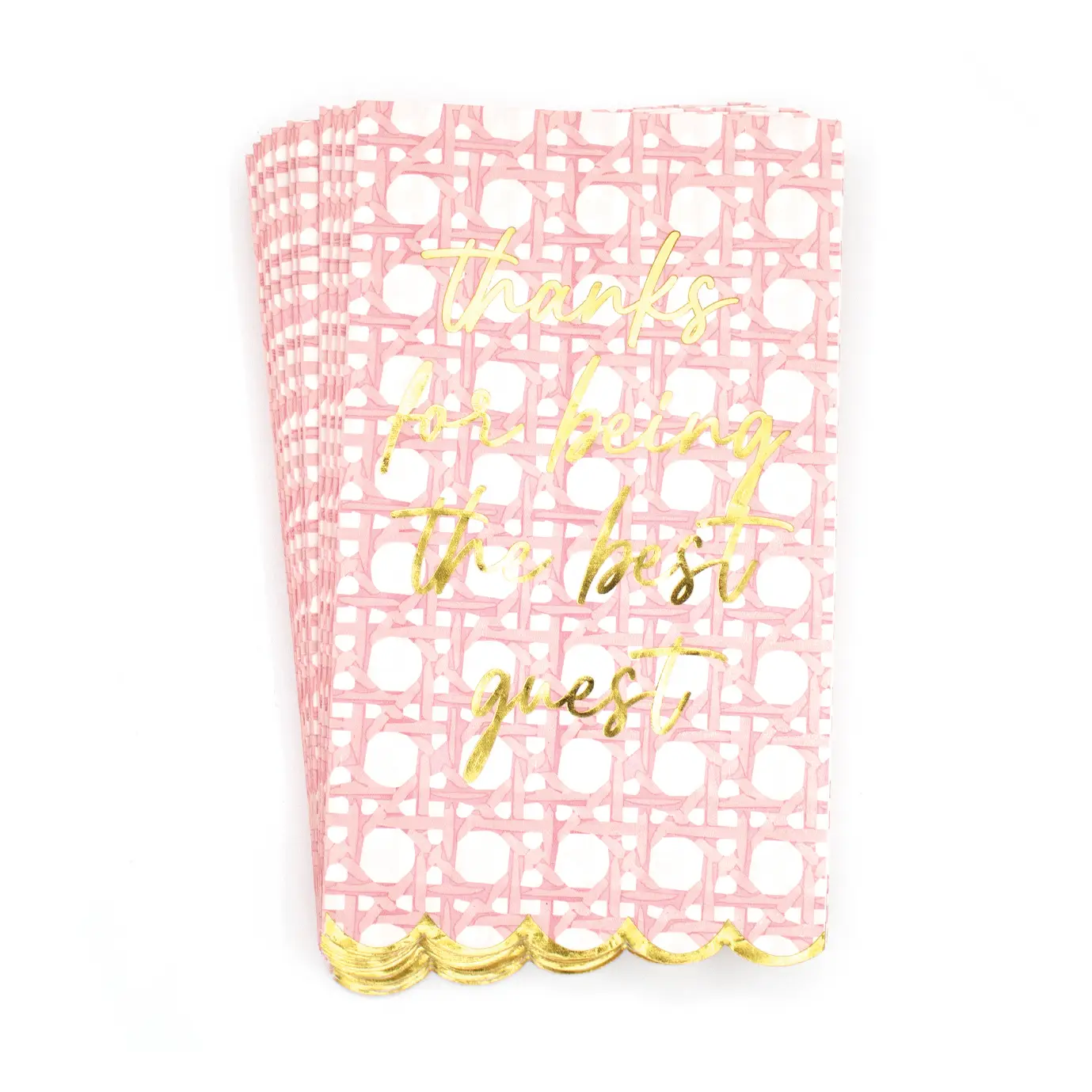 Pink Cane Paper Guest Towel, Thanks For Being The Best Guest